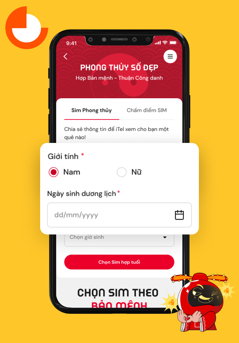 Bước 2: Nhập thông tin giới tính & ngày sinh