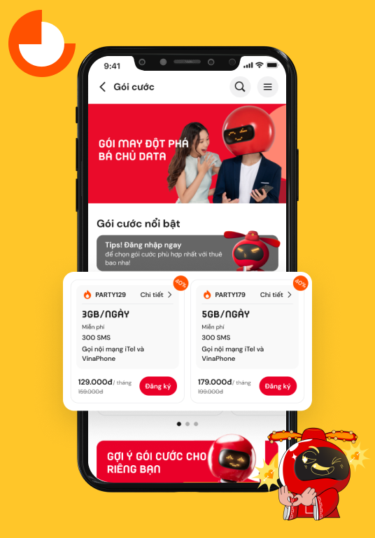 Bước 2. Nhập thông tin Số data, Số phút và Số tiền