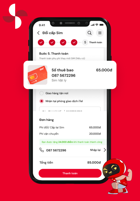 Bước 5. Thanh toán, nhận Sim và trải nghiệm